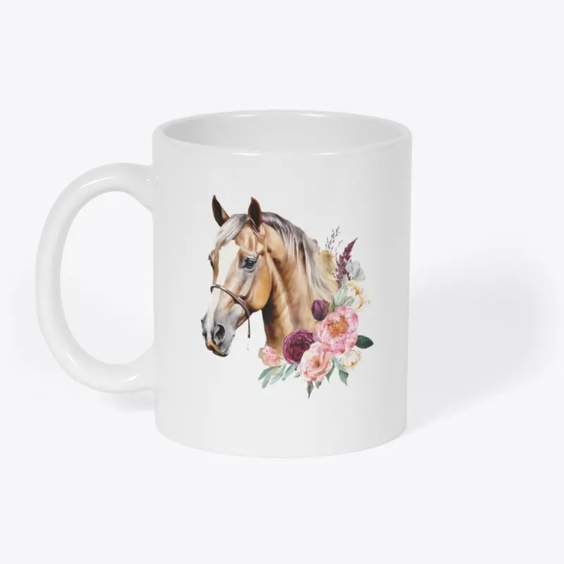 Autumn Floral Horse Portrait