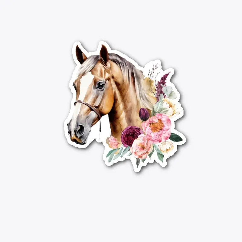 Autumn Floral Horse Portrait